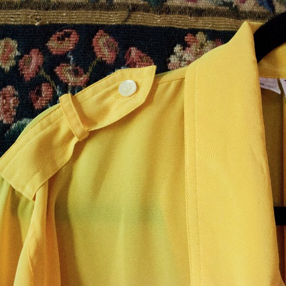 Vintage Yellow Blouse double breasted jacket Chaus - Picture 7 of 8